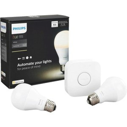 Philips 530337 LED Smart Bulb Starter Kit Hue A19 E26 (Medium) Soft White 60 W Frosted