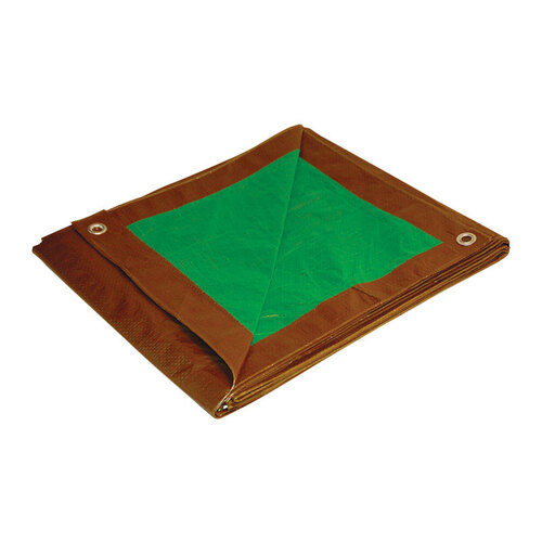 Reversible Tarp . Dry Top 20 ft. W X 30 ft. L Medium Duty Polyethylene Brown/Green Brown/Green