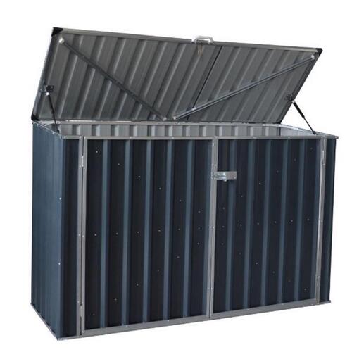 Storage Shed 6 ft. x 3 ft. Metal Horizontal Modern without Floor Kit Blue Blue Gray