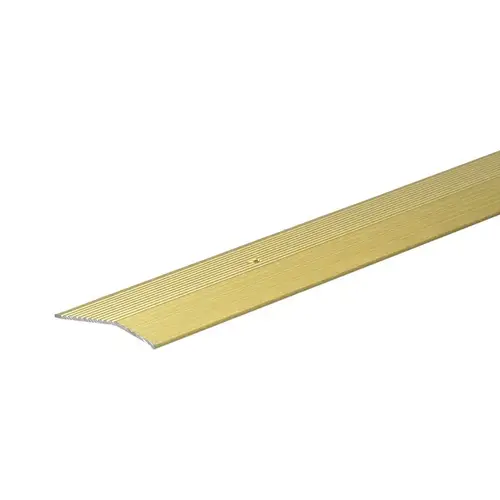 Carpet Bar, 6 ft L, 2 in W, Fluted Surface, Aluminum, Gold, Satin - pack of 6