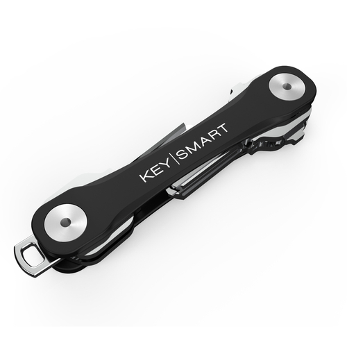 KeySmart KS050R-BLACK Key Holder Flex Stainless Steel Black Multi-Tool Black