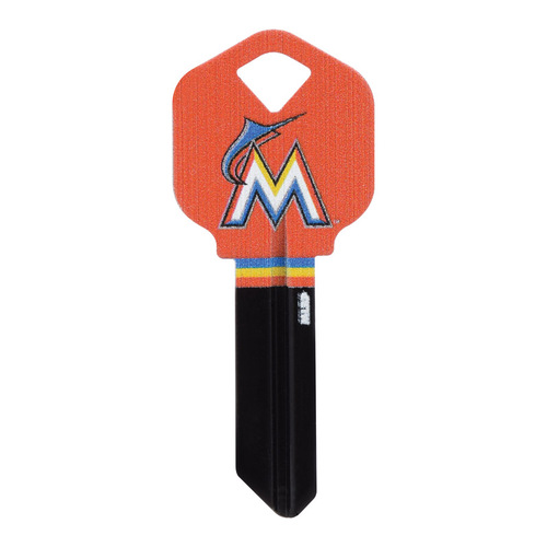 Universal Key Blank Miami Marlins Painted Key House/Office Single - pack of 6