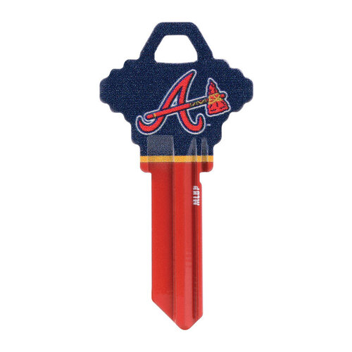 Key Blank MLB Atlanta Braves House/Office 68 SC1 Single For Schlage Locks Multicolored - pack of 6