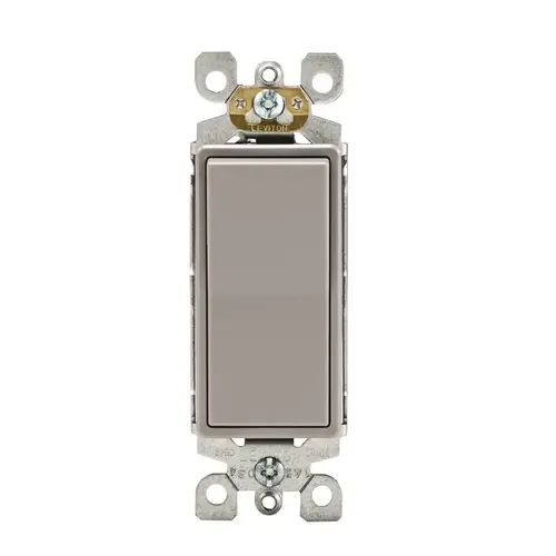 AC Quiet Switch Decora 15 amps Three Pole Rocker Gray Gray