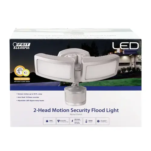 Security Floodlight Motion-Sensing Hardwired LED Gray Gray