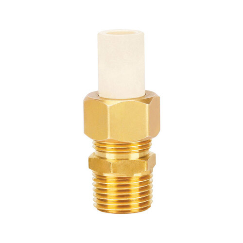 Homewerks 544-34-34-B Adapter Coupling Schedule 40 3/4" Compression X 3/4" D MPT CPVC/Brass