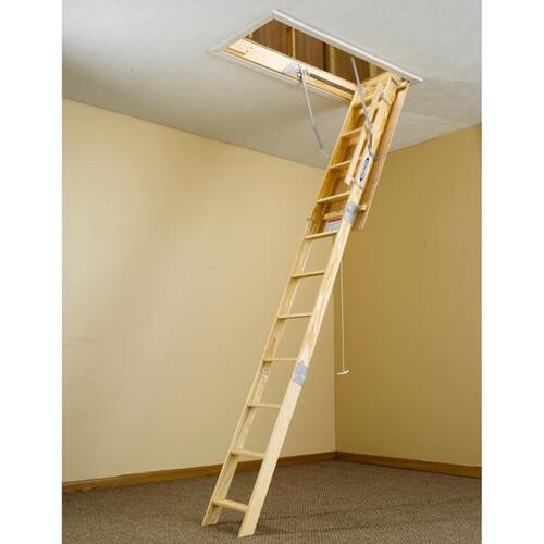 Werner WU2210 Attic Ladder 7.92 To 10.33 ft. Ceiling 22.5" x 54" Wood Type I 250 lb. capacity