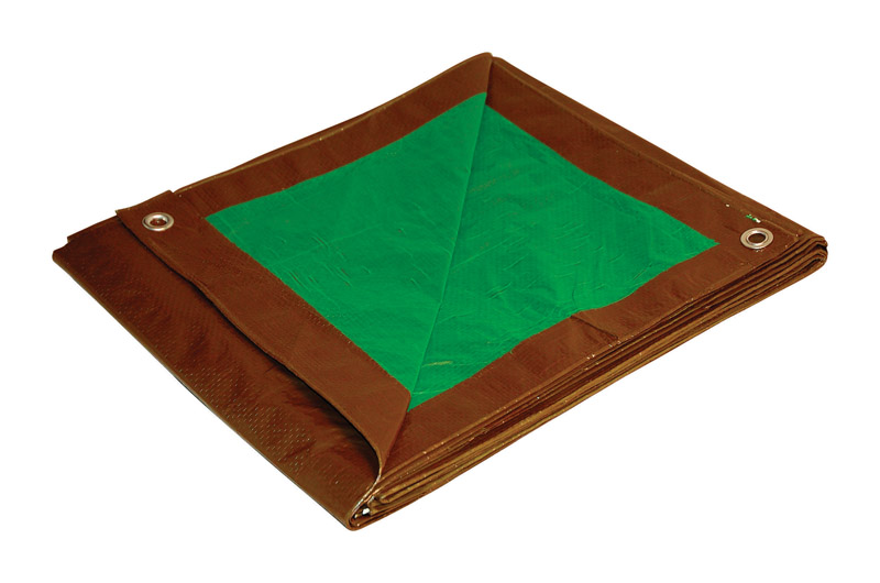 Foremost Tarp Co. 10068 Reversible Tarp . Dry Top 6 ft. W X 8 ft. L Medium Duty Polyethylene Brown/Green Brown/Green