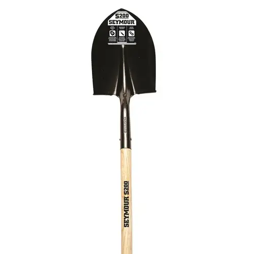 Shovel S200 56" Steel Round Wood Handle Clear Lacquer