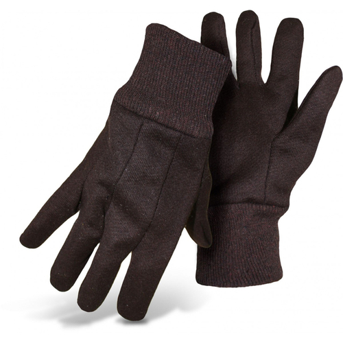 4020-S General-Purpose Work Gloves, Men's, S, Knit Wrist Cuff, Cotton/Jersey/Polyester, Brown