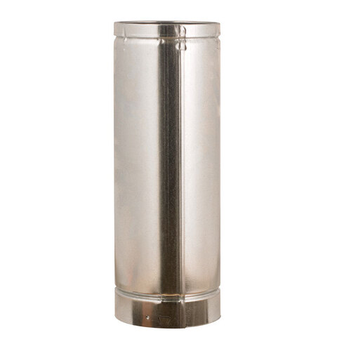 Round Gas Vent Pipe 6" D X 18" L Aluminum Silver