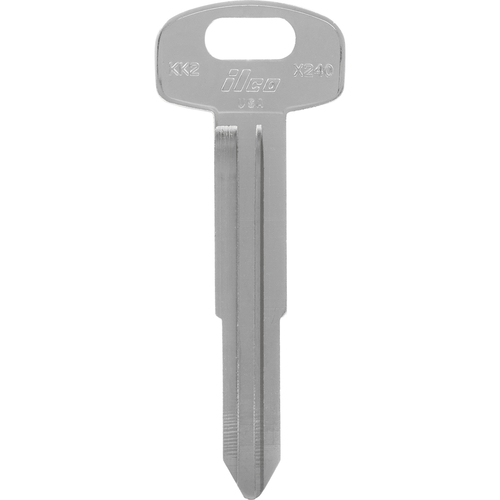 Key Blank Automotive KK2 Double For Kia Silver