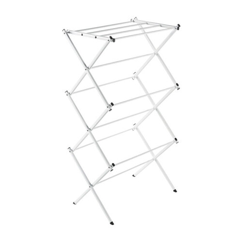 Clothes Drying Rack 42" H X 14.5" W X 21" D Steel Accordian Collapsible White