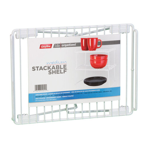 Grayline 44042-12 Stackable Shelf Life Organized 6" H X 9" W X 13-1/2" L PE Coated White PE Coated