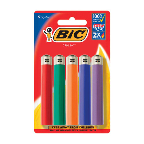 BIC LCP51-XCP36 Butane Lighter Classic Assorted - pack of 36