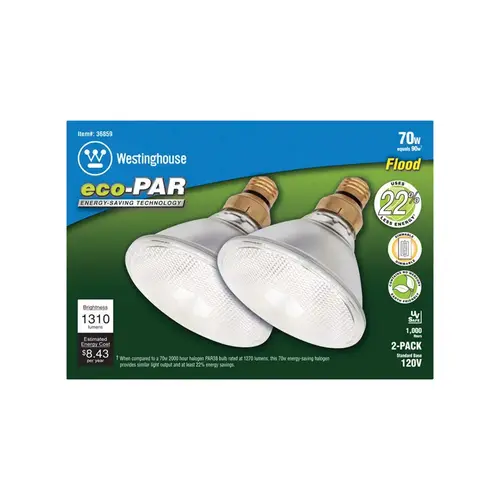 Halogen Bulb eco-PAR 70 W PAR38 Floodlight 1,310 lm Bright White Clear Pair