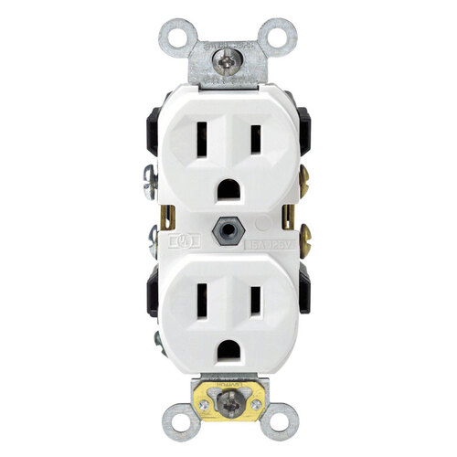 Outlet 15 amps 125 V Duplex White 5-15R White