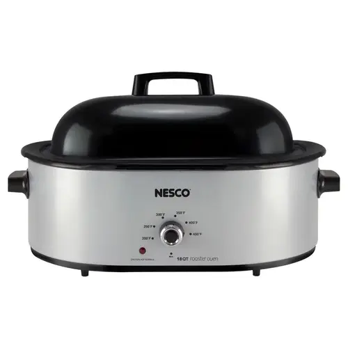 Nesco MWR18-47 Electric Roaster Silver Stainless Steel 18 qt 17.5" H X 9.2" W X 25.4" L Silver
