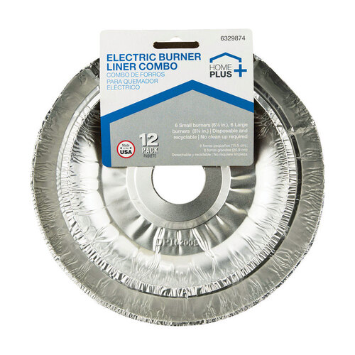 Home Plus D62120-XCP12 Electric Burner Liner Durable Foil Assorted in. W Silver Silver - pack of 12
