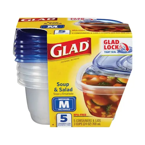 Food Storage Container 24 oz Clear Clear