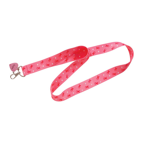 Lanyard Breast Cancer Awareness Polyester Multicolored Decorative Key Chain Multicolored