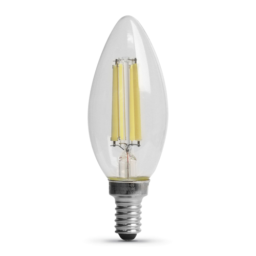 2 Filament LED Bulb, B10 Lamp, 100 W Equivalent, E12 Lamp Base, Clear Pair