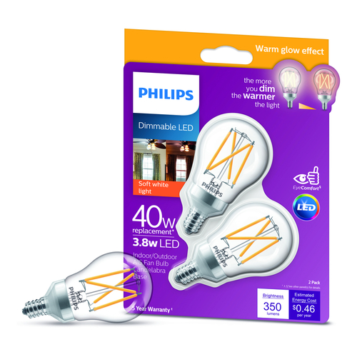 Philips 548965 LED Bulb A15 E12 (Candelabra) Soft White 40 W Clear