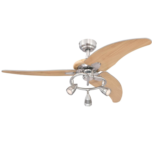 Ceiling Fan Elite 48" Brushed Nickel Brown LED Indoor Brushed Nickel