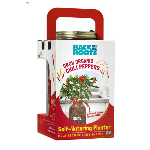Back to the Roots 25200 Grow Kit Self-Watering Planter Chili Peppers