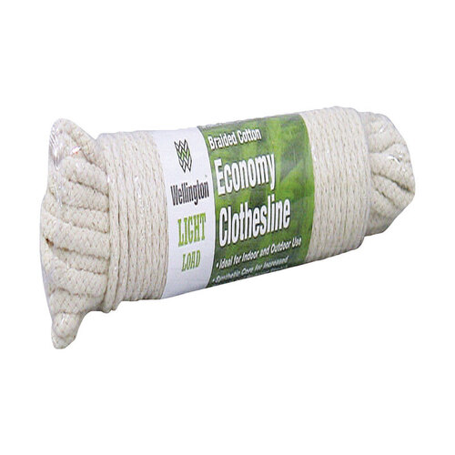 Wellington A5012H0050H10 Clothesline Rope 3/16" D X 50 ft. L Natural Braided Cotton Natural