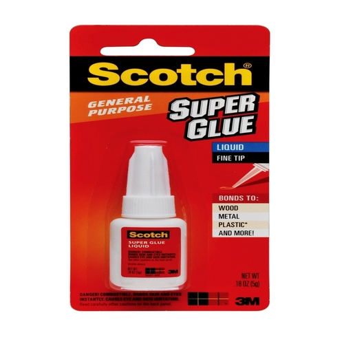 Super Glue, Liquid, Sharp Irritating, Transparent, 0.18 oz, Bottle Clear