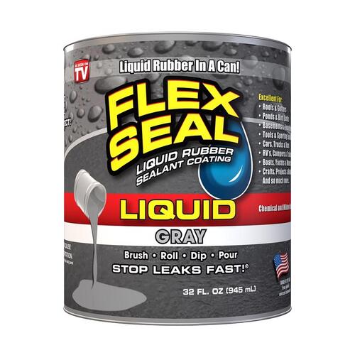 Flex Seal LFSGRYR32-XCP6 Liquid Rubber Sealant Coating FLEX SEAL Gray 32 oz Gray - pack of 6