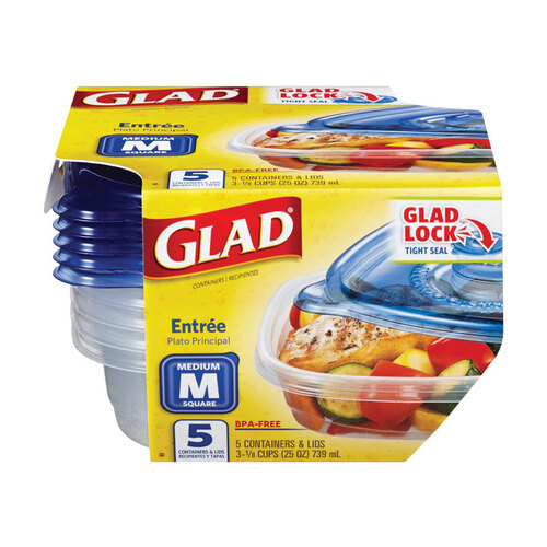 GLAD 60795 Food Storage Container 25 oz Clear Clear