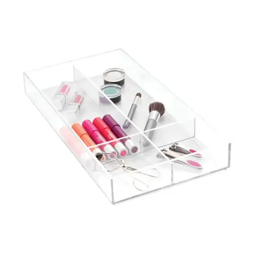 Cosmetic Organizer 2" H X 16" W X 8" D Plastic Clear