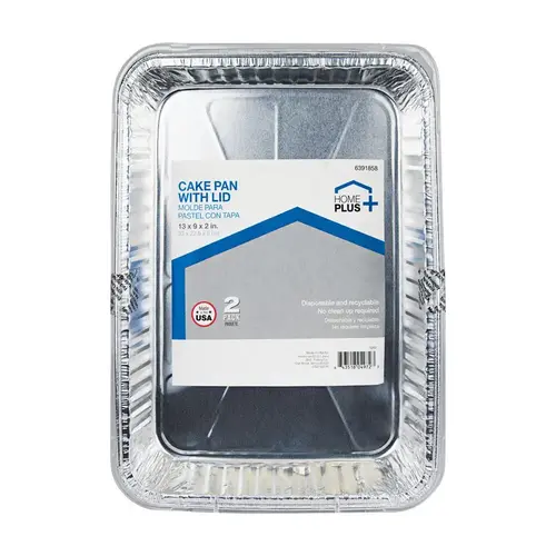 Cake Pan Durable Foil 9" W X 13" L Silver Silver Pair