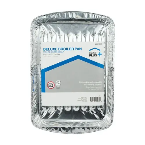 Broiler Pan Durable Foil 8-1/2" W X 11-3/4" L Silver Silve - 2 per pack x12 packs