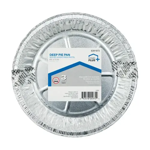 Deep Pie Dish Durable Foil 8-1/4" W X 8-1/4" L Silver Silver - pack of 12