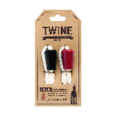 TWINE 0338-XCP12 Wine Bottle Candles Boulevard Red/Black Cork Red/Black - pack of 12 Pairs