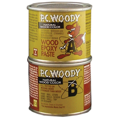 PC-Woody WOODY 12 OZ Two Part Wood Epoxy Paste Tan 12 oz