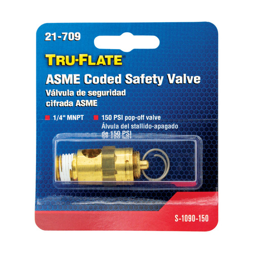 Safety Valve Brass 1/4" Male 1