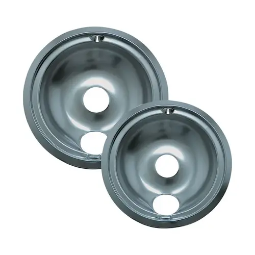 Range Kleen 16672X Drip Bowls Metal 8" W X 10.25" L Chrome Pair