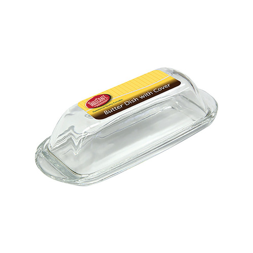 Butter Dish 3" W X 7" L Clear Glass Clear
