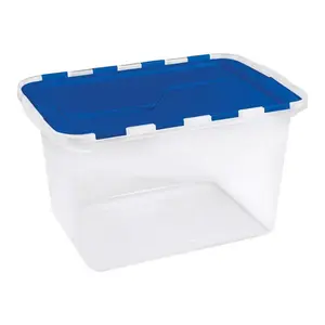 Homz 13 in. H X 23 in. W X 14.75 in. D Stackable Hinged-Lid Tote