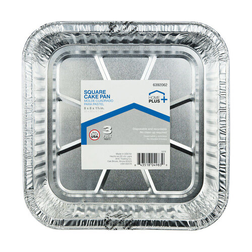 Square Cake Pan Durable Foil 8" W X 8" L Silver Silver - pack of 12