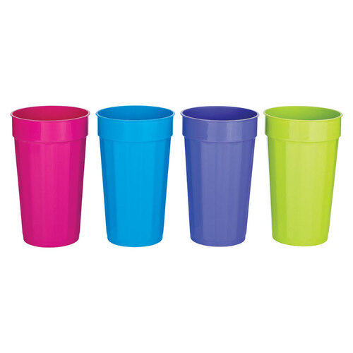 Cups Assorted Polyethylene Fluted Assorted - pack of 24