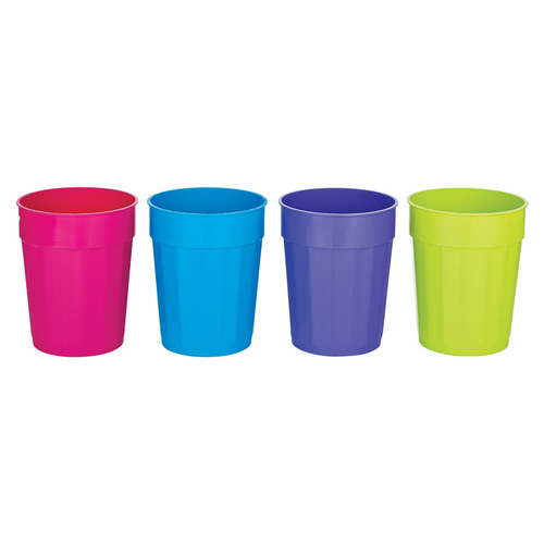 Cups Assorted Polyethylene Fluted Assorted - pack of 48