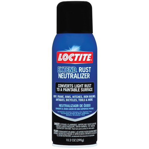 Loctite 633877 EXTEND Rust Neutralizer Spray, Aerosol Can - Converts & Seals Surface Rust for Iron & Steel, Ready for Painting, Indoor & Outdoor Use, Fast-Drying & Paintable Surface - 10.25 oz