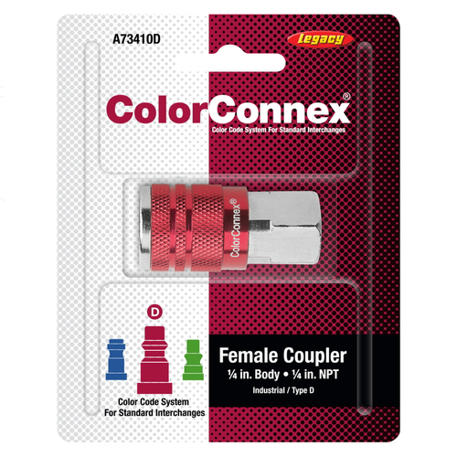 Air Coupler ColorConnex Aluminum/Steel 1/4" Female 1
