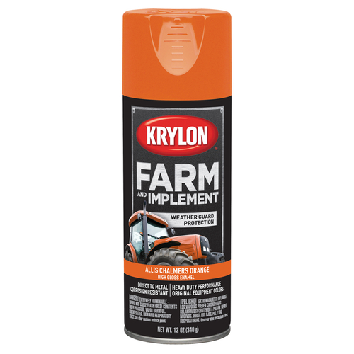 KRYLON K01940000-XCP6 Farm & Implement Spray Paint High-Gloss Allis Chalmers Orange 12 oz Allis Chalmers Orange - pack of 6