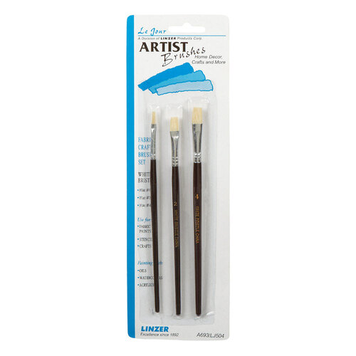 Artist Paint Brush Set No. 0/2/4 Flat - pack of 12